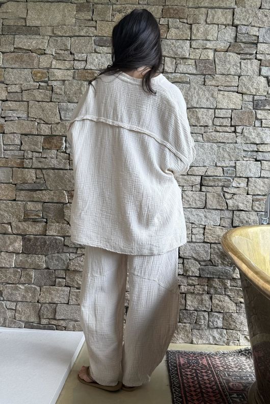 Hush Pillow Cotton Nero Boyfriend Shirt Calico